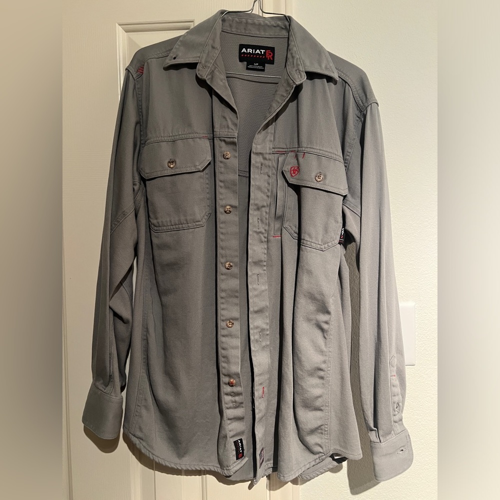 Gray Ariat fire-resistant button up